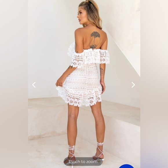 Tallulah Off shoulder white lace dress xs NWT selfie Leslie - Picture 10 of 11